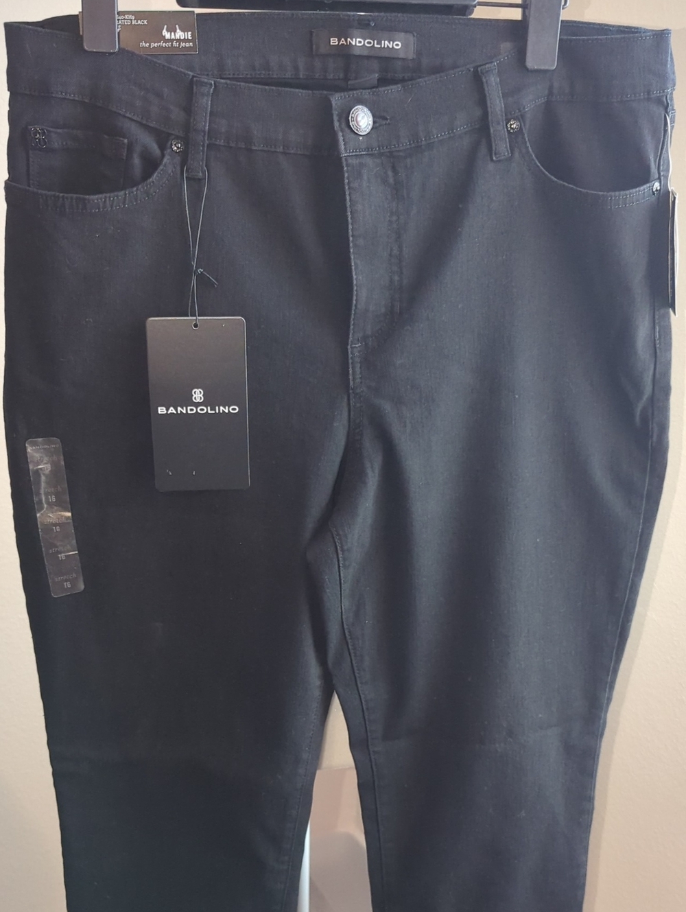 Bandolino Women's Slim Straight Black Jeans